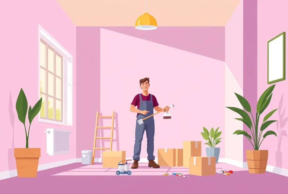 Intérieur rénové après travaux de peinture à Amilly